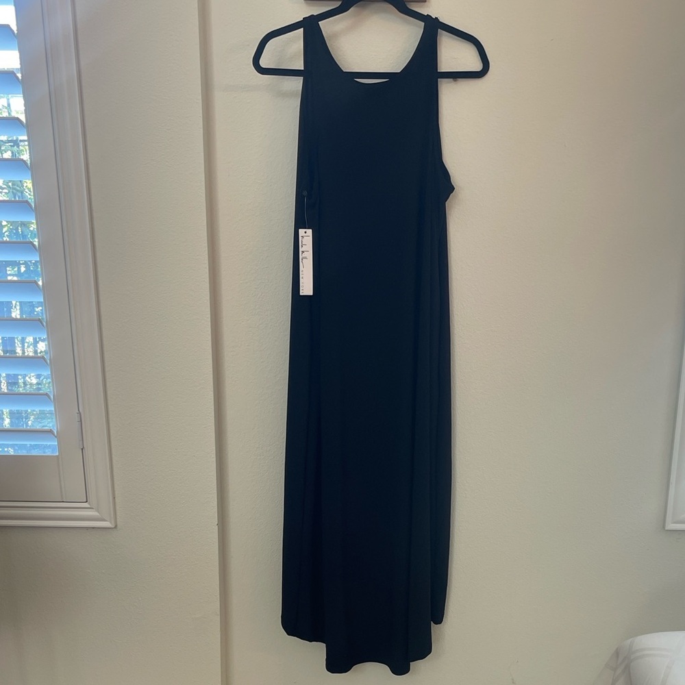 Nicole Miller Elegant Black Sleeveless Tank High Low Hem Dress XL NWT - Picture 6 of 10